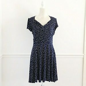 Leota sweetheart dress (wrinkle free!), blue polka